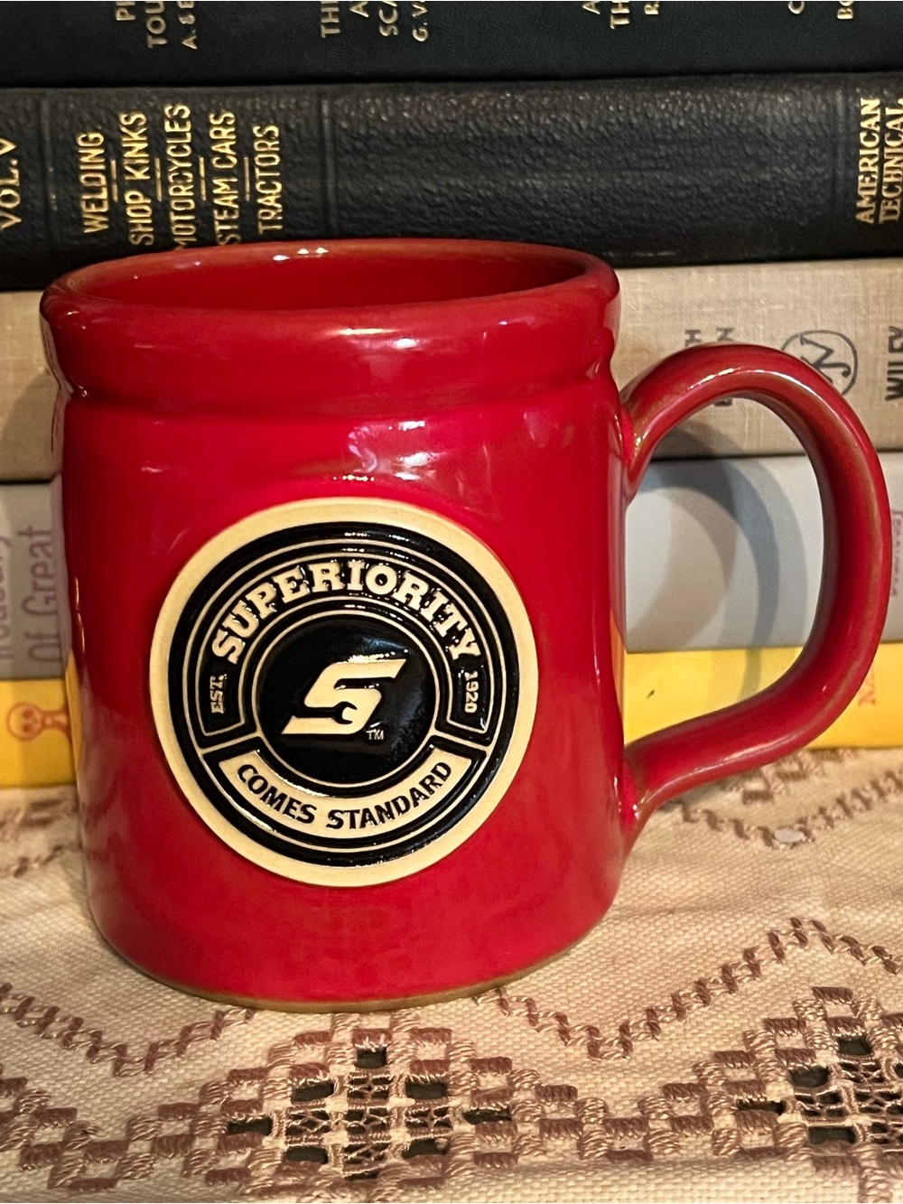 Snap On Tools Coffee Mug Deneen Pottery Handmade USA 2025 Red